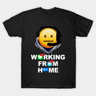 Working From Home Emoji Social Worker Lover Gift T-Shirt